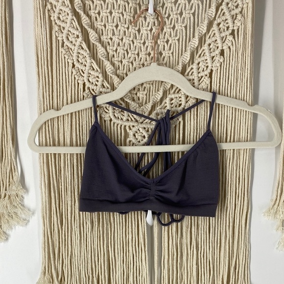 Free People Intimately Grey criss cross bralette - Picture 1 of 4